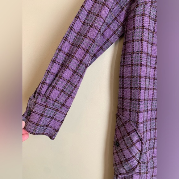 1970’s vintage wool jacket shacket coat, purple trench new old stoco - Picture 3 of 10